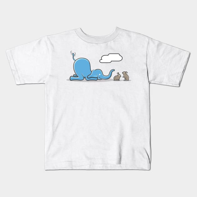 Elephant of Surprise Kids T-Shirt by slugbunny